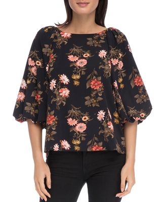 B Collection By Bobeau Larisa Floral Balloon Sleeve Blouse | Bloomingdale's