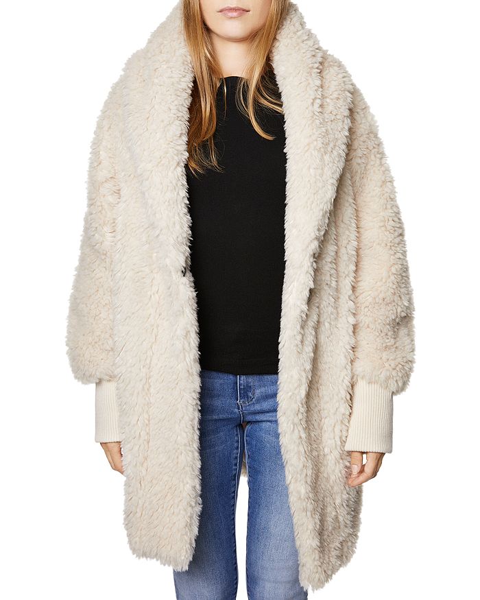 Sage collective faux fur cocoon jacket clearance