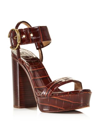 chloe croc embossed sandals