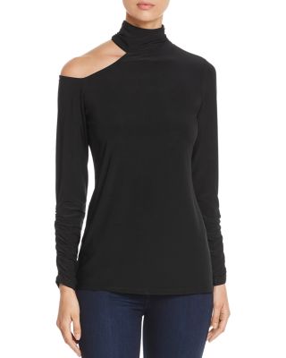 cold shoulder turtleneck top