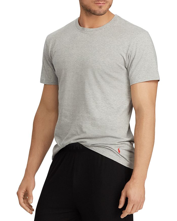 Shop Polo Ralph Lauren Classic Fit Crewneck Undershirt, Pack Of 3 In Grey/charcoal/black