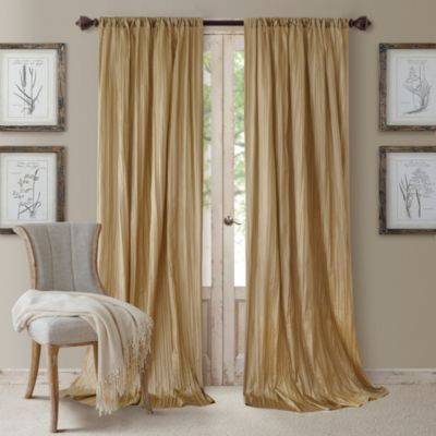 Athena 52" x 84" Crinkled Curtain Panels, Pair with Scarf Valance