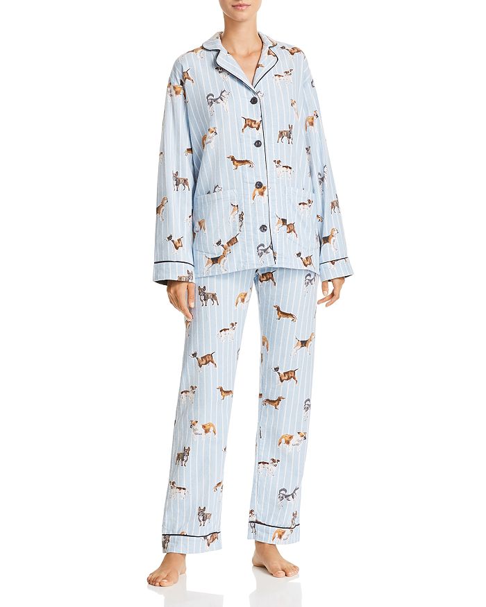 Dog print flannel pajamas deals