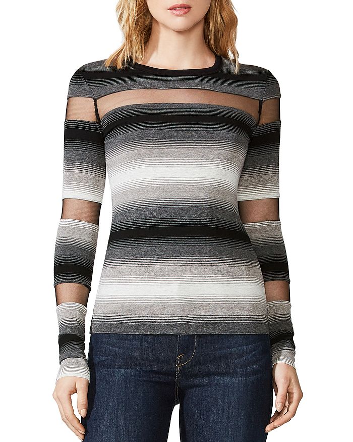 Bailey 44 Death Cookie Sheer-Inset Striped Top | Bloomingdale's