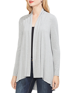 Vince Camuto Open-front High-low Cardigan In Light Heather Gray