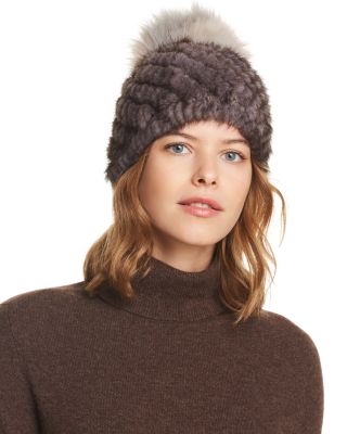 mink fur beanie