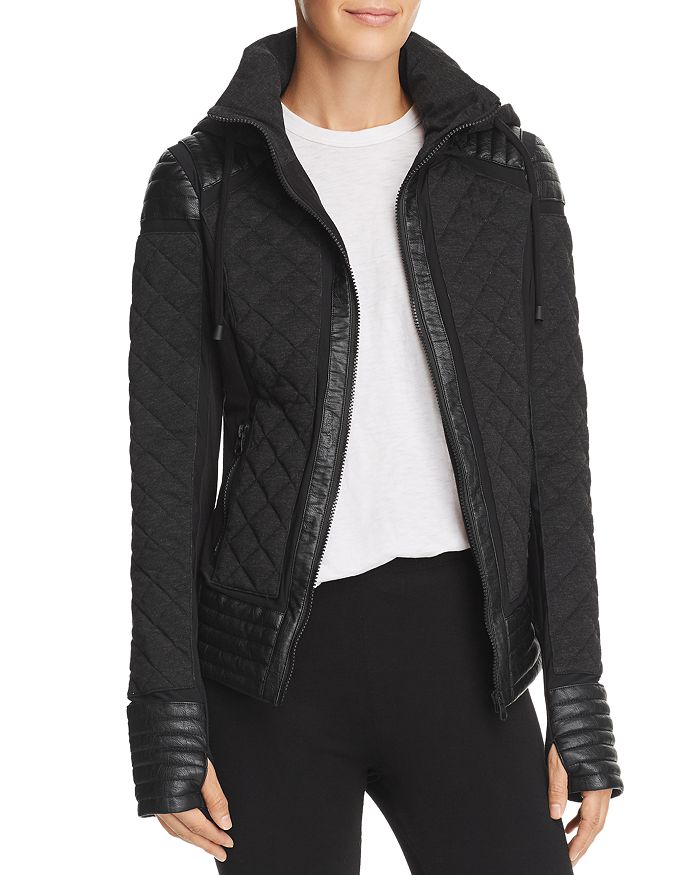 Blanc noir hooded mesh inset moto shop