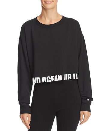 Alo Yoga Air Land Ocean Cropped Sweatshirt Bloomingdale S