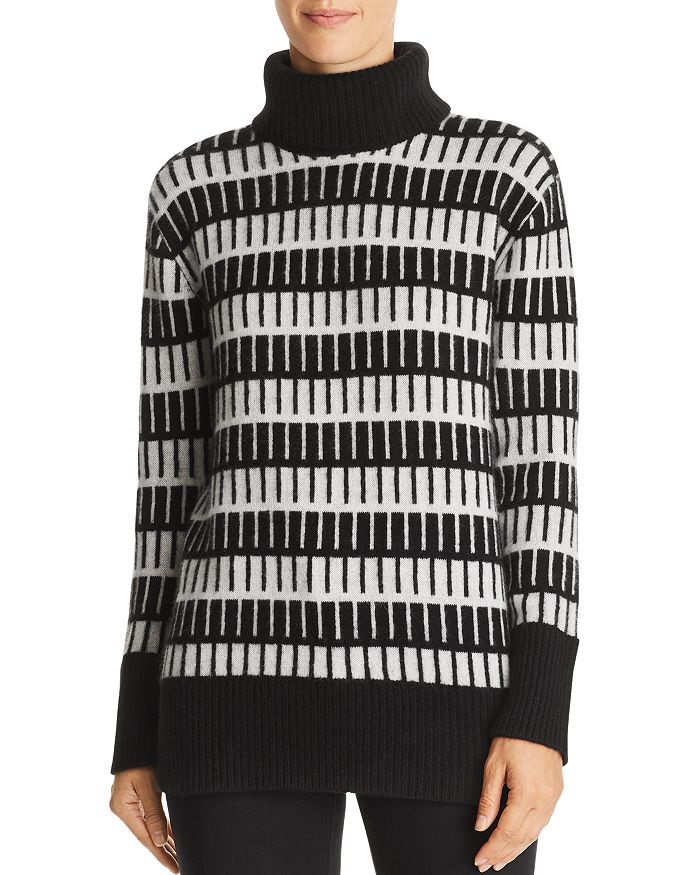 C by Bloomingdale's Jacquard Cashmere Turtleneck Sweater - 100% ...