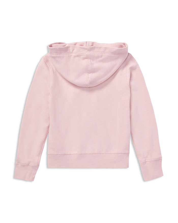 Shop Ralph Lauren Girls' French Terry Zip-up Hoodie - Big Kid In Hint Of Pink