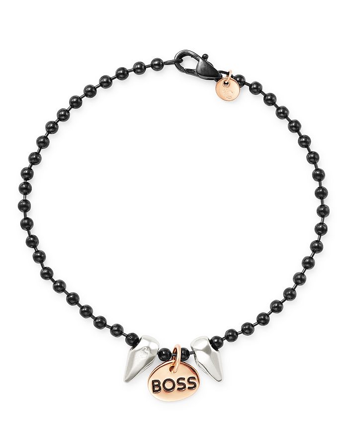 Dodo Sterling Silver Boss Charm & Spike Component Everyday Bracelet In Multi/black