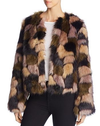 Bagatelle Multicolored Faux Fur Jacket | Bloomingdale's