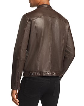 UZ Global Stylish Moto Brown Mens Leather Jacket