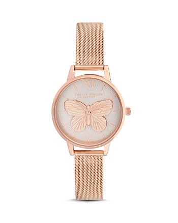 Olivia Burton 3 D Butterfly Mesh Bracelet Watch 30mm 100 Exclusive Bloomingdale S