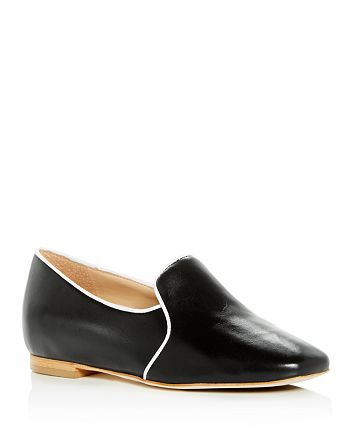 Joan Oloff Women S Luna Leather Hidden Demi Wedge Smoking Slippers Bloomingdale S