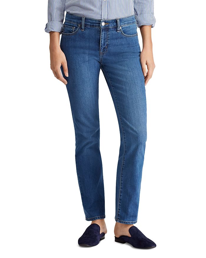 Ralph Lauren Modern Straight Curvy Jeans in Ocean Blue | Bloomingdale's