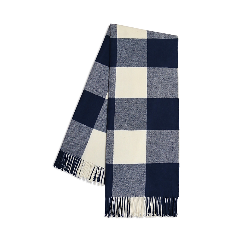 Shop Lands Downunder Landsdown Under Buffalo Check Cotton Blend Throw In Navy