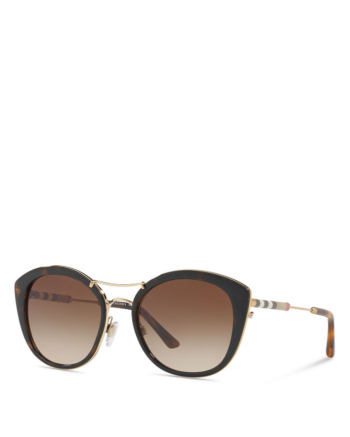 Burberry Check Round Sunglasses, 53mm | Bloomingdale's