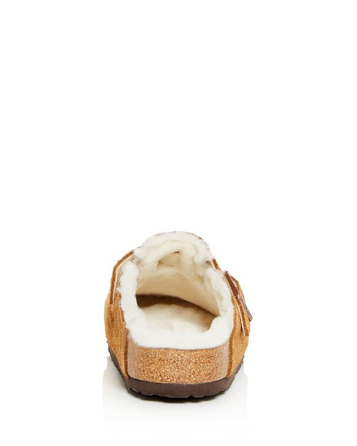 Birkenstock Boston Genuine Shearling Lined Clog In Beige