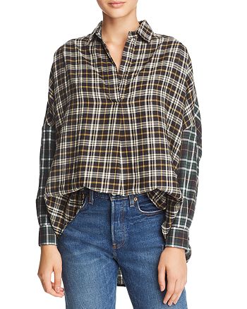FRENCH CONNECTION Este Check Popover Shirt | Bloomingdale's