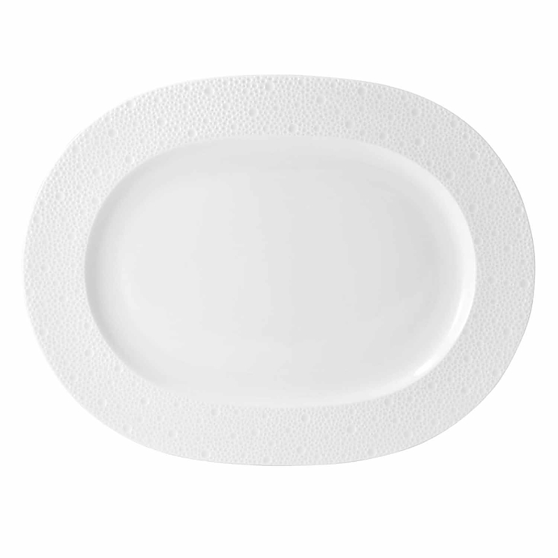 Bernardaud Ecume White Oval Platter In White