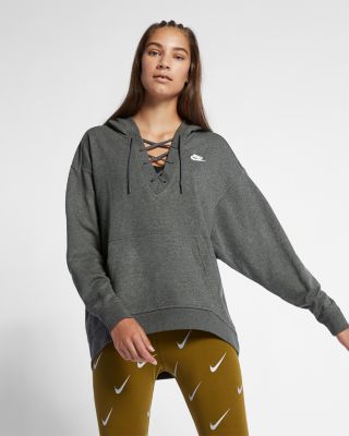 Nike Club Lace-Up Hooded Sweatshirt 