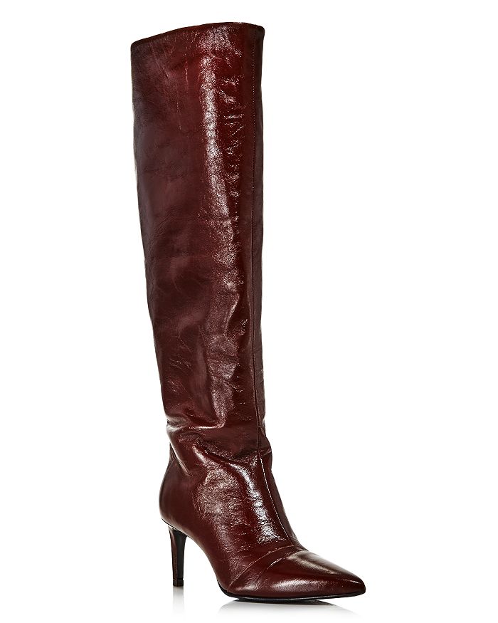 Rag & Bone Women's Beha Pointed Toe Knee-high Leather Boots In Mahogany