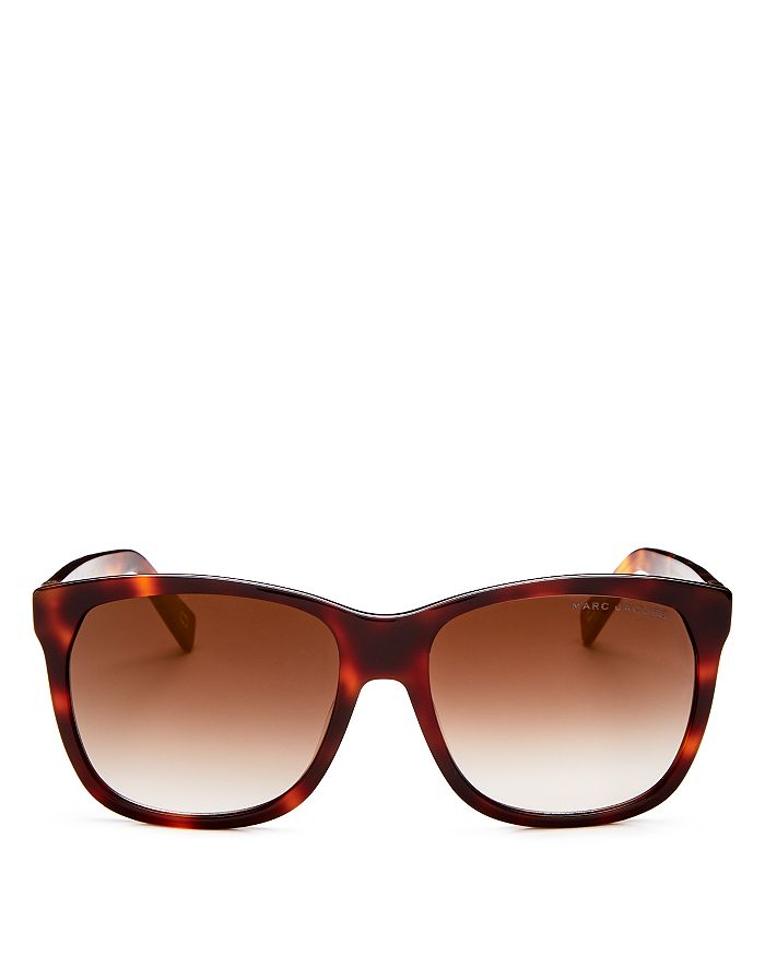 Marc Jacobs Women's Square Sunglasses, 57mm In Havana/brown