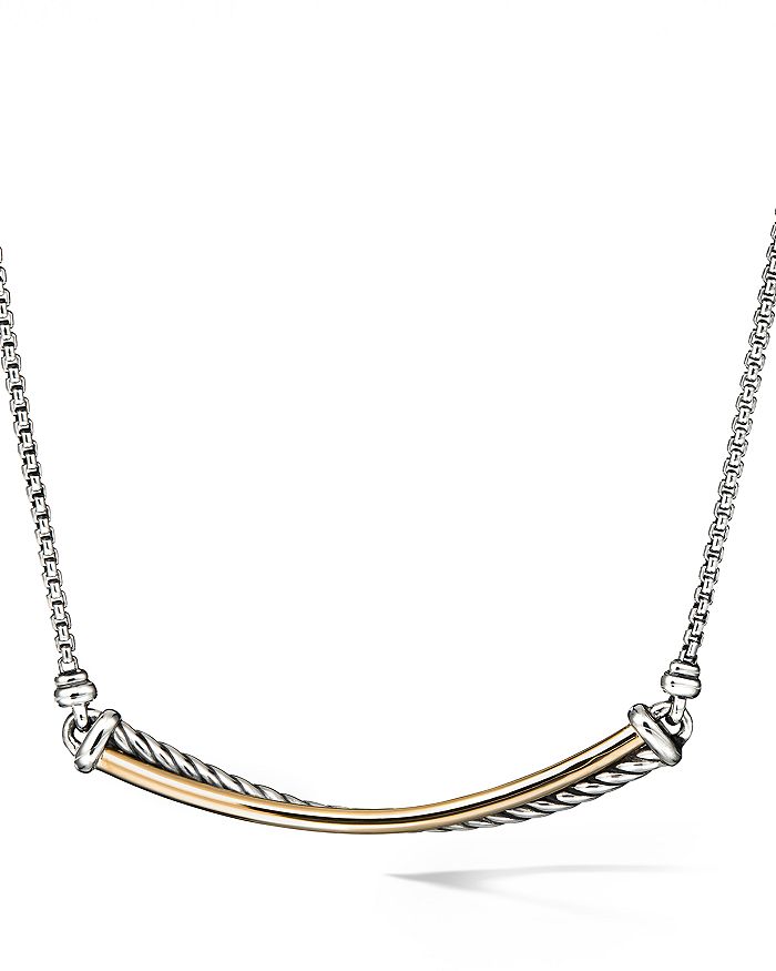 David Yurman - Crossover Bar Necklace with 18K Gold