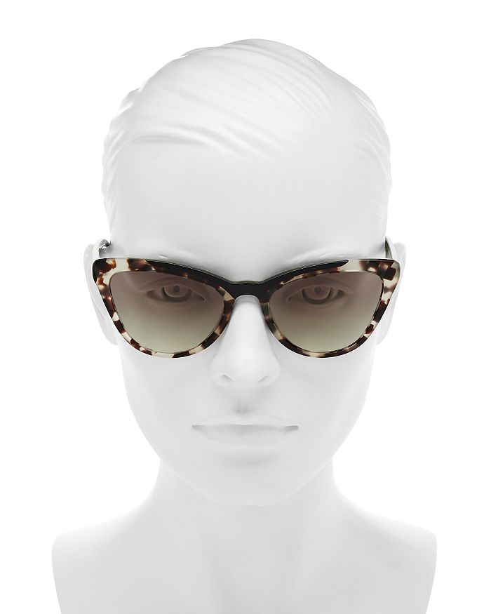 Prada 56mm Cat Eye Sunglasses In Tortoise/gray | ModeSens