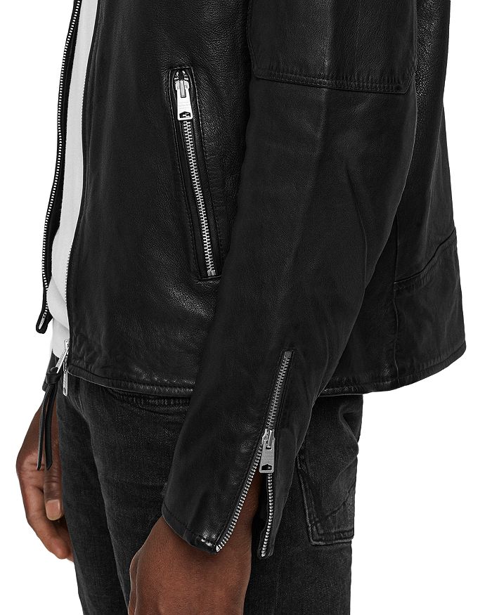 Shop Allsaints Cora Leather Moto Jacket In Jet Black