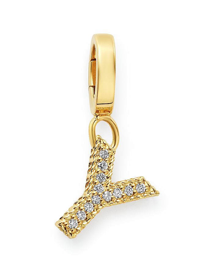 Roberto Coin 18k Yellow Gold Diamond Initial Charm In Y/gold