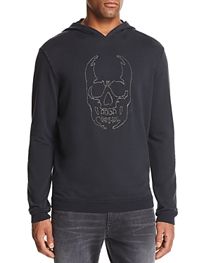 John Varvatos Star Usa Stitched-Chain Skull Hooded Sweatshirt
