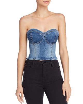 guess denim bustier top