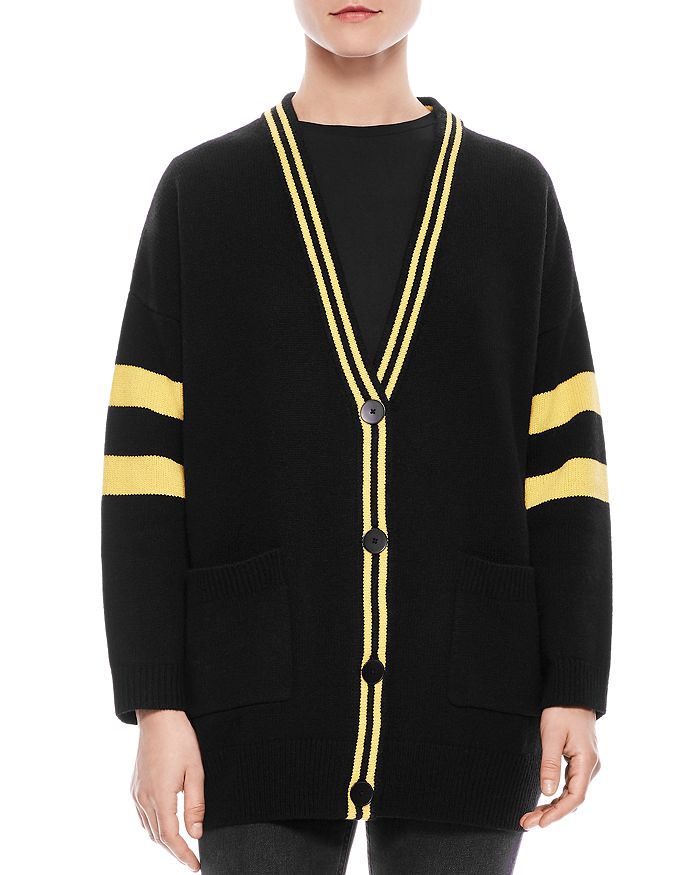 Sandro Corydale Play With Your Heart Graphic Wool Cardigan | Bloomingdale's