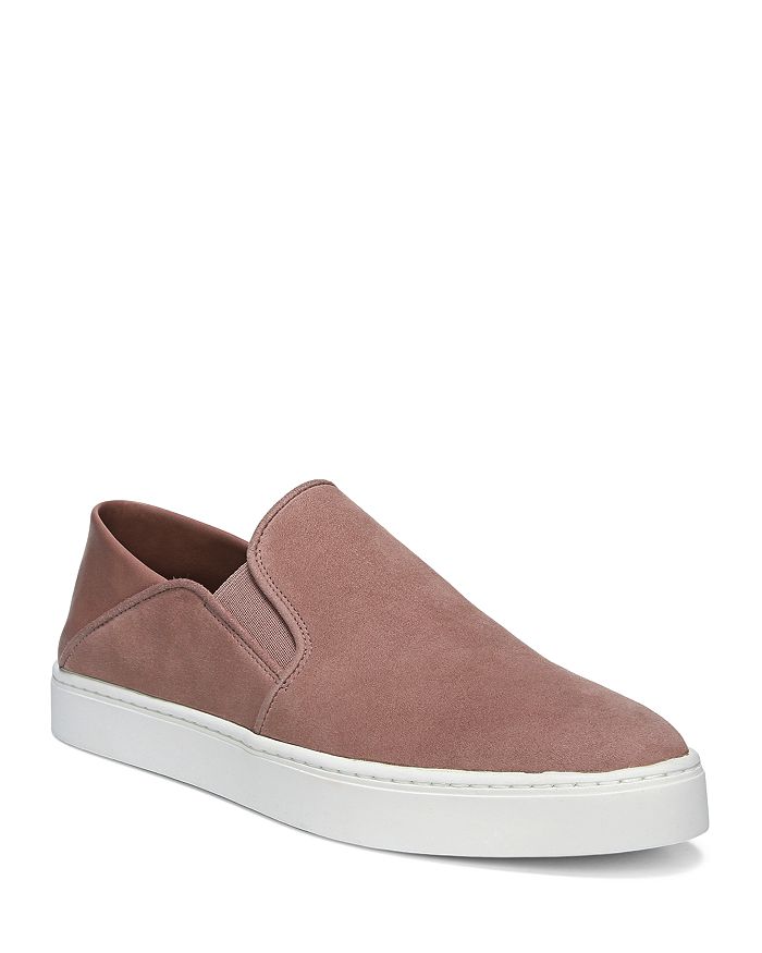 VINCE WOMEN'S GARVEY ROUND TOE SLIP-ON SUEDE & LEATHER SNEAKERS,G0091L1
