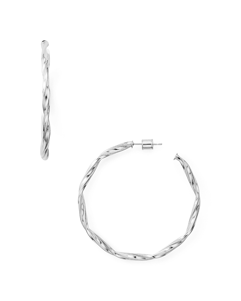 Shop Aqua Twist Hoop Earrings In 18k Gold-plated Sterling Silver Or Sterling Silver - Exclusive