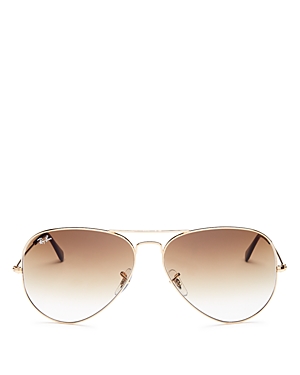 Shop Ray Ban Ray-ban Original Brow Bar Aviator Sunglasses, 58mm In Gold/light Brown Gradient