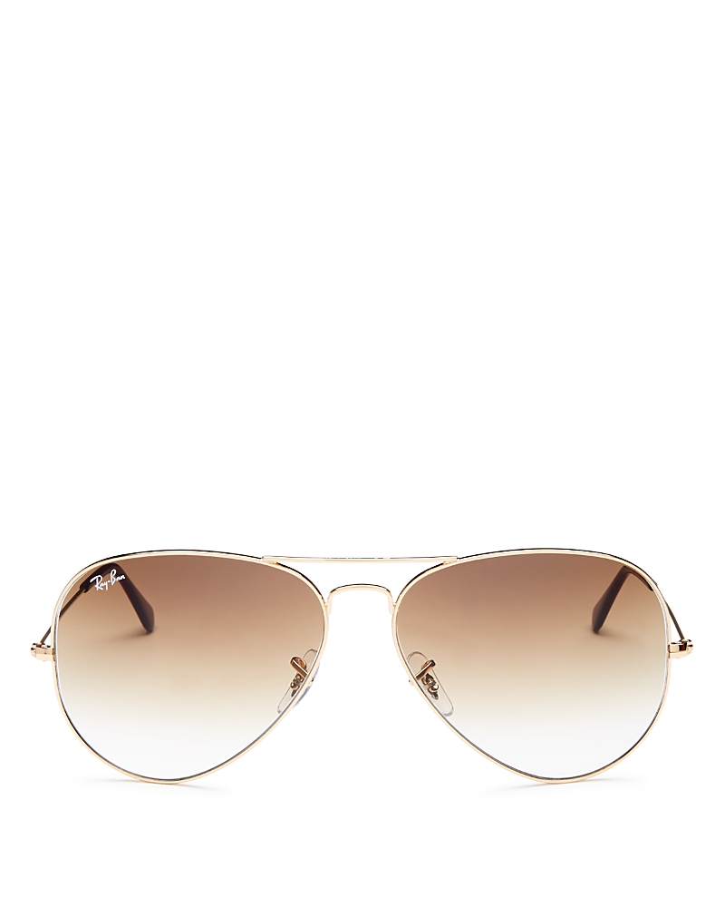 Ray Ban Ray-ban Original Brow Bar Aviator Sunglasses, 58mm In Gold/light Brown Gradient