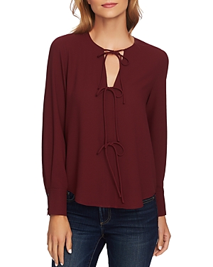 1.state Tie Front Blouse In Rich Chianti