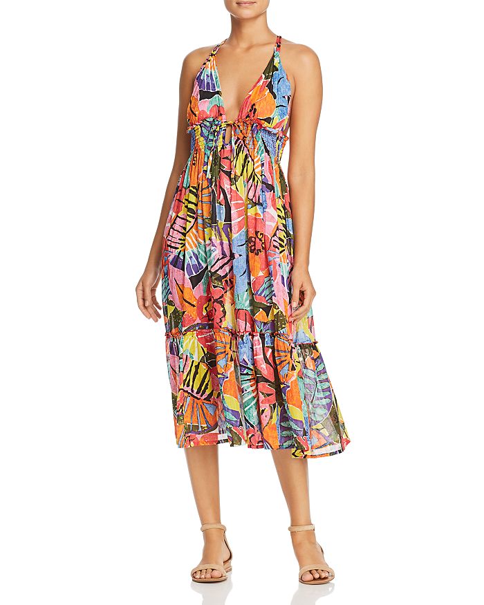 Ralph Lauren Batik Floral Print Midi Dress Swim Cover-Up | Bloomingdale's