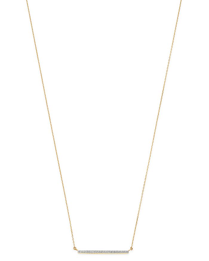 Adina Reyter 14k Yellow Gold Large Pave Diamond Bar Necklace, 16 In White/gold