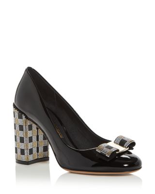 Salvatore Ferragamo - Women's Vara Embellished High Block-Heel Pumps