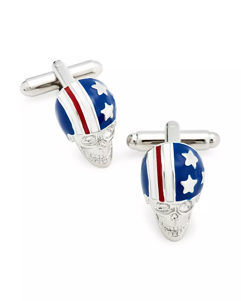 Link Up American Flag Skull Cufflinks