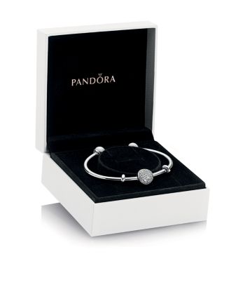 Pandora Sterling Silver & Cubic Zirconia Wintry Holiday Bangle & Charm ...