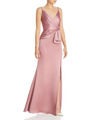 Embrace Elegance: Shneuisan's Faux Wrap Satin Gown for Women