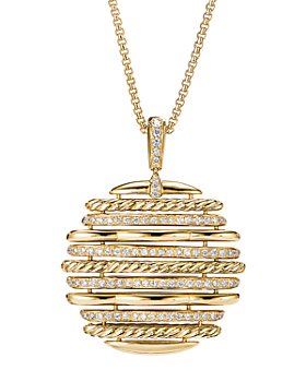 David Yurman - Tides Pendant Necklace in 18K Yellow Gold with Diamonds, 36"