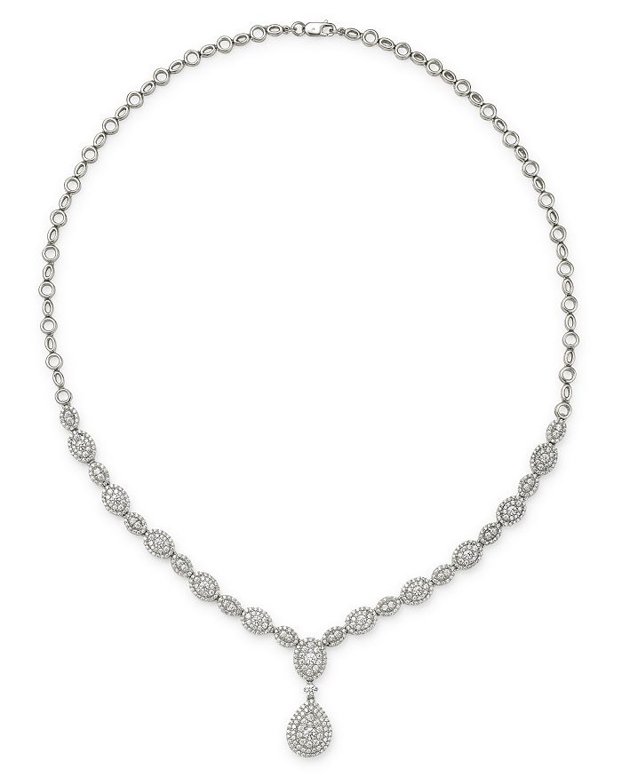 Bloomingdale's Diamond Cluster Statement Necklace In 14k White Gold, 3.05 Ct. T.w. - 100% Exclusive