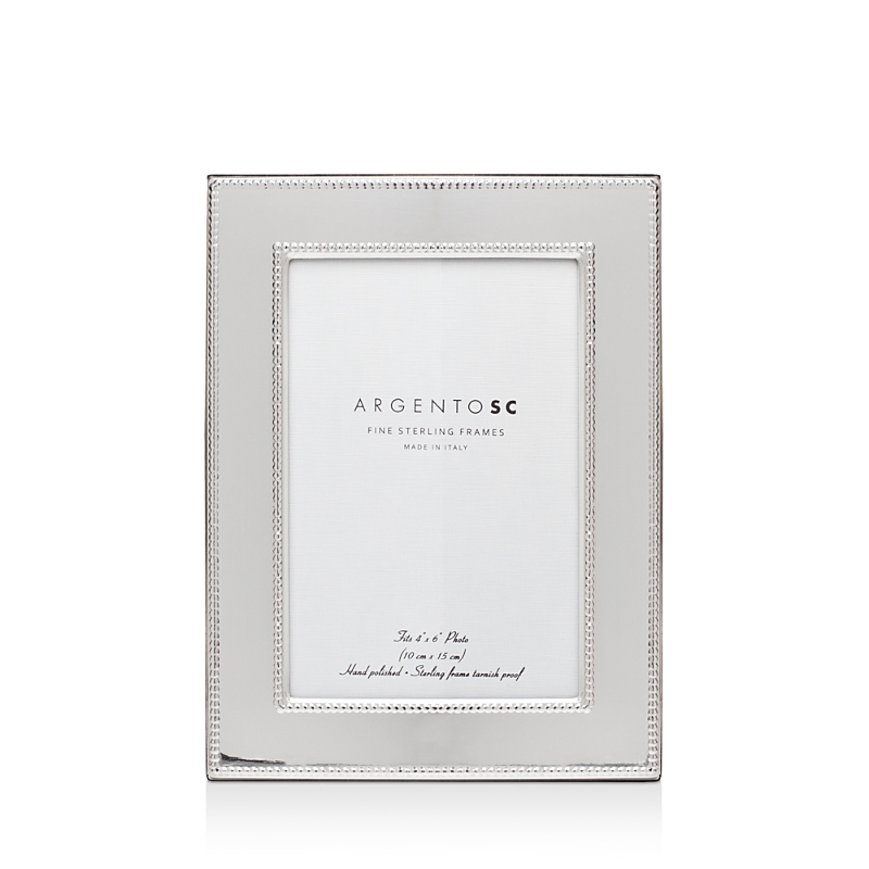 Argento Sc Amira Double-bead Sterling Silver Frame, 4 X 6 In Silver