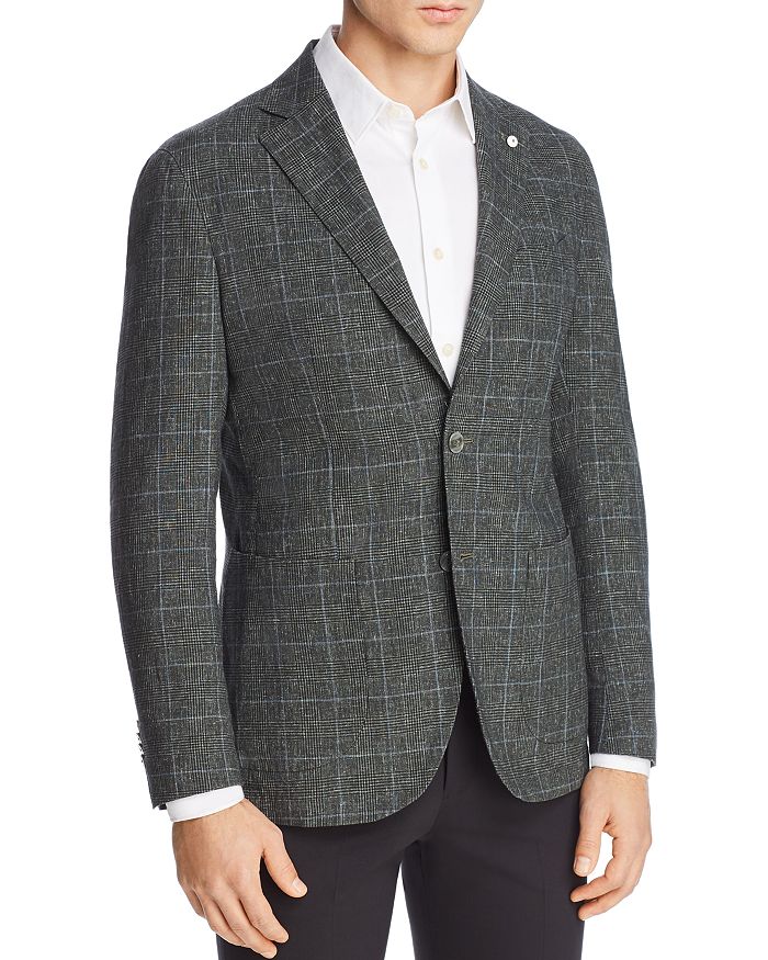 L B M Washed Cotton Linen Plaid Slim Fit Sport Coat Bloomingdale S